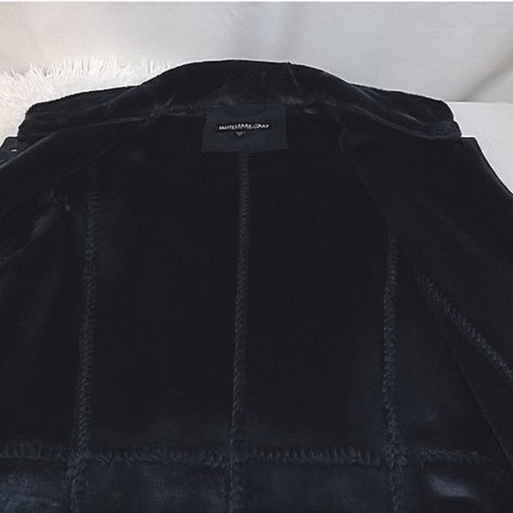 Monterey Bay Navy Blue Faux Suede and Fur Coat, Size M - Picture 7 of 8